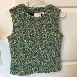 M Anthropology Maeve Paisley Top / Green Brown Blue